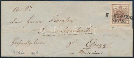 ~1856 6kr HP I margin piece in nice colour, on cover 