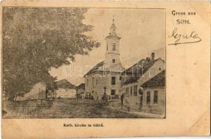 1902 Süttő, Katolikus templom, utca (fl)