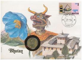 Bhután 1974. 20ch, felbélyegzett borítékban, bélyegzéssel, német nyelvű leírással T:1  Bhutan 1974. 20 Chetrums in envelope with stamp and cancellation, with German description C:UNC