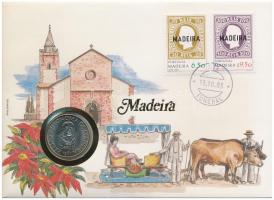Portugália / Madeira 1981. 25E, felbélyegzett borítékban, bélyegzéssel, német nyelvű leírással T:1  Portugal / Madeira 1981. 25 Escudos in envelope with stamp and cancellation, with German description C:UNC