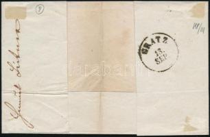 ~1856 6kr HP III on registered cover "WARASDIN" + "RECOMANDIRT" ~1856 6kr HP III...