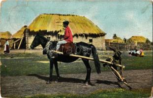 Ekehúzó ló / horse and plough, folklore (small tear)