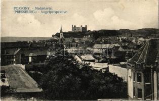 1910 Pozsony, Pressburg, Bratislava; Madártávlat, vár / Vogelperspektive / general view, castle (EK)