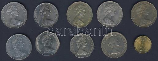 Kis tétel Ausztrália 1970-80. 50c 4klf évszám, 3klf motívum + Bermuda 1970. 50c + Jersey 1966. 1/4Sh + Nagy-Britannia 50p (2x) klf, 1/2C T:2,3