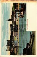 Pozsony, Pressburg, Bratislava; vár, gőzhajó. Kiadja J. Wohlmuth / castle, steamship (fl)