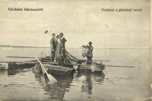 Gárdony, Velencei tó halászokkal. Spitzer Miksa kiadása
