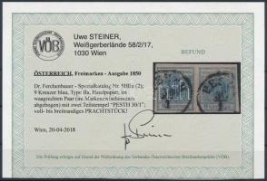 9kr pár HP IIa "PESTH" Certificate: Steiner 9kr pair HP IIa "PESTH" Certificate:...