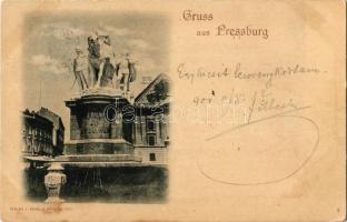 1900 Pozsony, Pressburg, Bratislava; Mária Terézia szobor. Regel & Krug / Maria Theresa statue (fl)