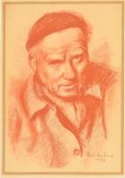 Deli Antal (1886-1960): Önarckép 1958. Pasztell, papír, jelzett, 30×21 cm