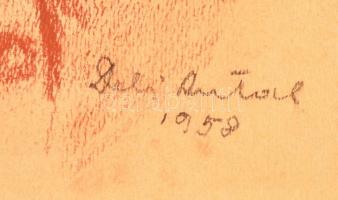 Deli Antal (1886-1960): Önarckép 1958. Pasztell, papír, jelzett, 30×21 cm