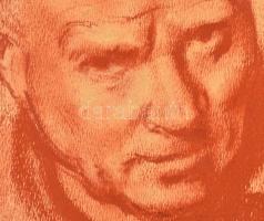 Deli Antal (1886-1960): Önarckép 1958. Pasztell, papír, jelzett, 30×21 cm