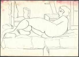 Jelzés nélkül: 3 db akt rajz. Tus, papír. 20x30 cm