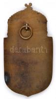 Bronzból készült magyar középcímer akasztóval. 8,5x4,5 cm