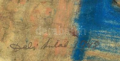 Deli Antal (1886-1960): Terasz. Pasztell, papír, jelzett, 29×21 cm