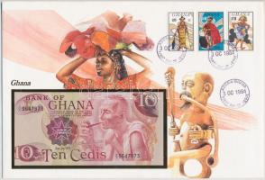 Ghána 1978. 10C borítékban, alkalmi bélyeggel és bélyegzéssel T:I  Ghana 1978. 10 Cedis in envelope with stamps and cancellations C:UNC