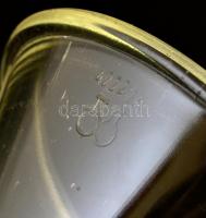 Dekoratív üvegtölcsér, apró kopásokkal, h: 24 cm