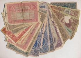 24db-os vegyes magyar korona és pengő bankjegy tétel, rossz tartású bankjegyekkel T:III-,IV,V