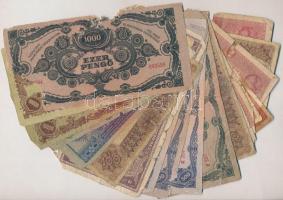 24db-os vegyes magyar korona és pengő bankjegy tétel, rossz tartású bankjegyekkel T:III-,IV,V