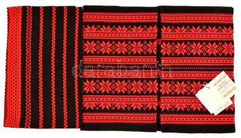 3 db dekoratív piros-fekete népművészeti párnahuzat