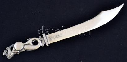 Fém levélbontó kés, jó állapotban, h: 24,5 cm