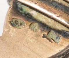 Ezüst(Ag) lovas kanál, jelzett, h: 7 cm, nettó: 47 g