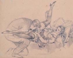 Jelzés nélkül: Különféle pornó-erotikus rajzok (51 db), nyomatok ( 2db), összesen: 53 db (főleg vázl...