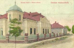 1907 Abádszalók, Úri utca, Flamm villa (Takarékpénztár). Deszberg Vilmos kiadása (EK)