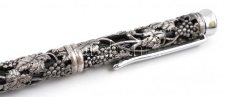 Orchid szőlőmintás ezüstözött toll, eredeti dobozában, h: 14 cm