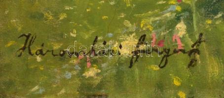 Háromházi Ferger Ferenc (1908-1983): Töltés. Olaj, vászon, jelzett, foltos, lyukas, 50×60 cm