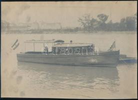 cca 1910 Margitka kis géphajó nagyméretű fotója 29x21 cm