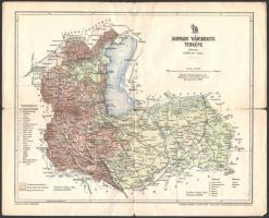 cca 1910 Sopron vármegye térképe. Gönczy Pál 30x25 cm