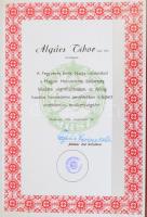 Algács TIbor (1927-2017) nyugalmazott főhadnagy oklevelei: MHSZ, Zrínyi Nemzetvédelmi Egyetem, stb.,...