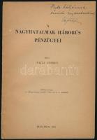 1943 Bp., Vajta György: A nagyhatalmak háborús pénzügyei, különlenyomat a Közgazdasági Szemle 1943. évi 8-9. számából, 46p