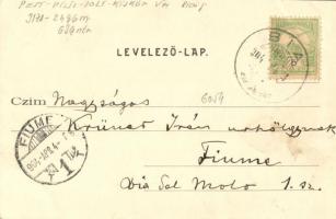 1904 Bia, Biatorbágy; Fő utca, kerekes kút, Szabó J. Gyula vegyeskereskedése és saját kiadása (EK)