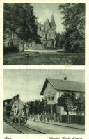 1925 Rum, Széchenyi kastély, vasútállomás gőzmozdonnyal (EK)