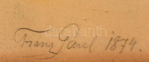 1874 Franz Gaul (1837-?)  2 db színpadkép terv. Akvarell, papír, vásznon. Jelzett. 25x66 cm (2x)  / ...