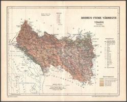 1896 Modrus-Fiume vármegye térképe, terv. Gönczy Pál, 1:580000, Bp., Posner Károly Lajos és fia, 23,5×29,5 cm
