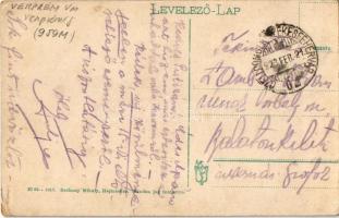 1923 Hajmáskér, Parancsnoksági épület a tóval, híd. Kiadja Szélessy Mihály + "CZELLDÖMÖLK - SZÉ...