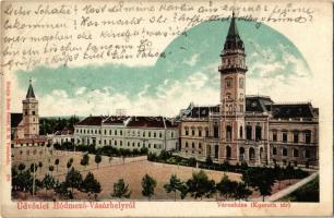 1902 Hódmezővásárhely, Kossuth tér, Városháza, Református templom. Kiadja a Reisz bazár 270. (EB)