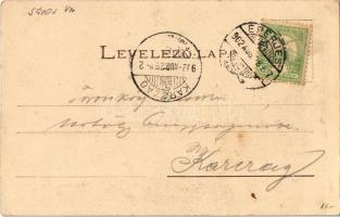 1902 Nagysáros, Velky Saris; Sáros vára az 1617. évben, Joris Hoefnagel metszete. Kiadja Divald Káro...