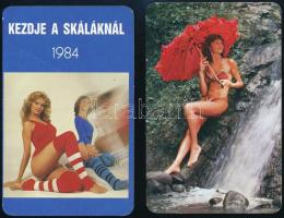 1978-1984 Skála, Toto-Lottó 3 db retro erotikus kártyanaptár