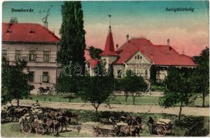 1914 Dombóvár, Szolgabíróság, piac szekerekkel (EK)
