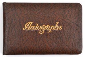 Autograohs - autogram gyűjtő notesz, használatlan, színes lapokkal, aranyozott lapszélekkel