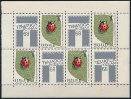 1968 Tematica POZNAN bélyegkiállítás levélzáró kisív