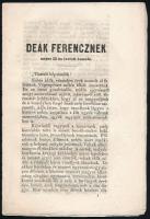 1861 Deák Ferenc május 13-án tartott beszéde 36p. Felvágatlan.