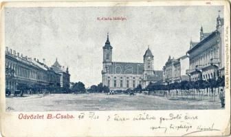 1901 Békéscsaba, Fő tér, Evangélikus és Katolikus templom (EK)