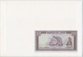 Libanon 1964-1986. 10L , felbélyegzett borítékban, bélyegzéssel, német nyelvű leírással T:1 
Lebano...