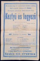 1916 Orsz. Magyar Színművészeti Akadémia előadása az Urániában plakát 31x48 cm