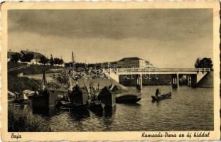 Baja, Kamarás-Duna (Sugovica) az új híddal, csónakok (EK)