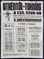 1964 Athéntől Tokióig a XXII. Szur-On sport esemény plakátja 50x70 cm